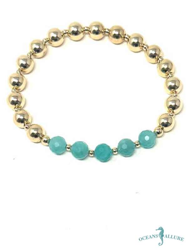 6mm, 2.5mm GF Amazonite Bracelet