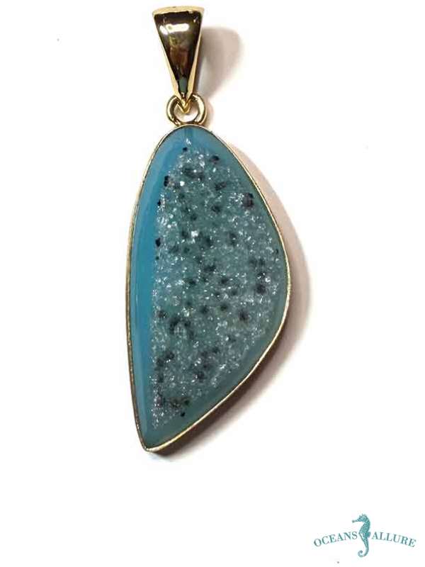 Alchemia Lagoon Slice Druzy Pendant