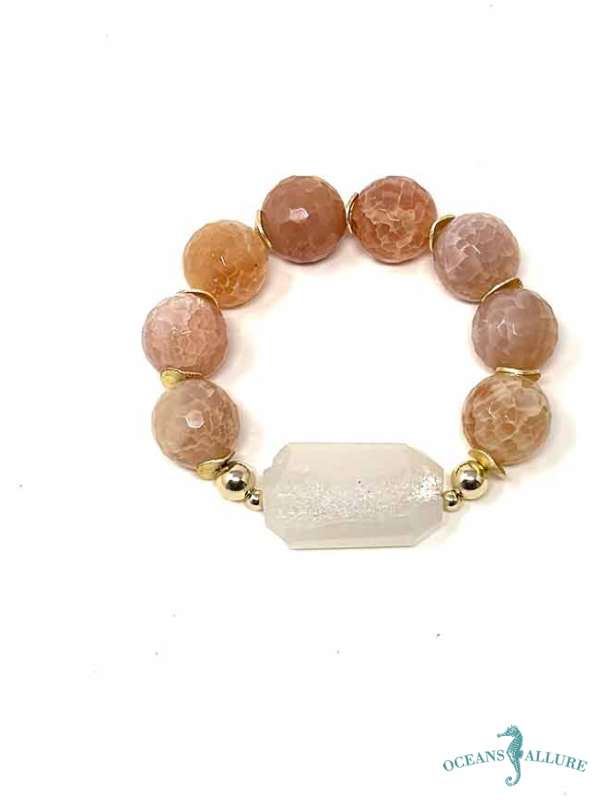 Druzy & Rainbow Agate Bracelet
