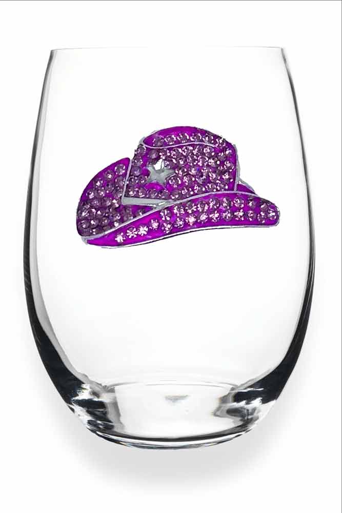 Cowboy Hat Stemless Glass
