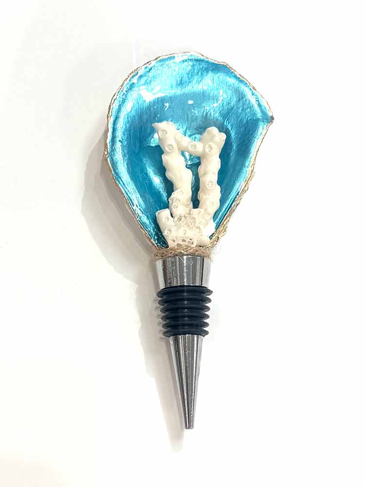 Turquoise Oyster Coral Bottle Topper