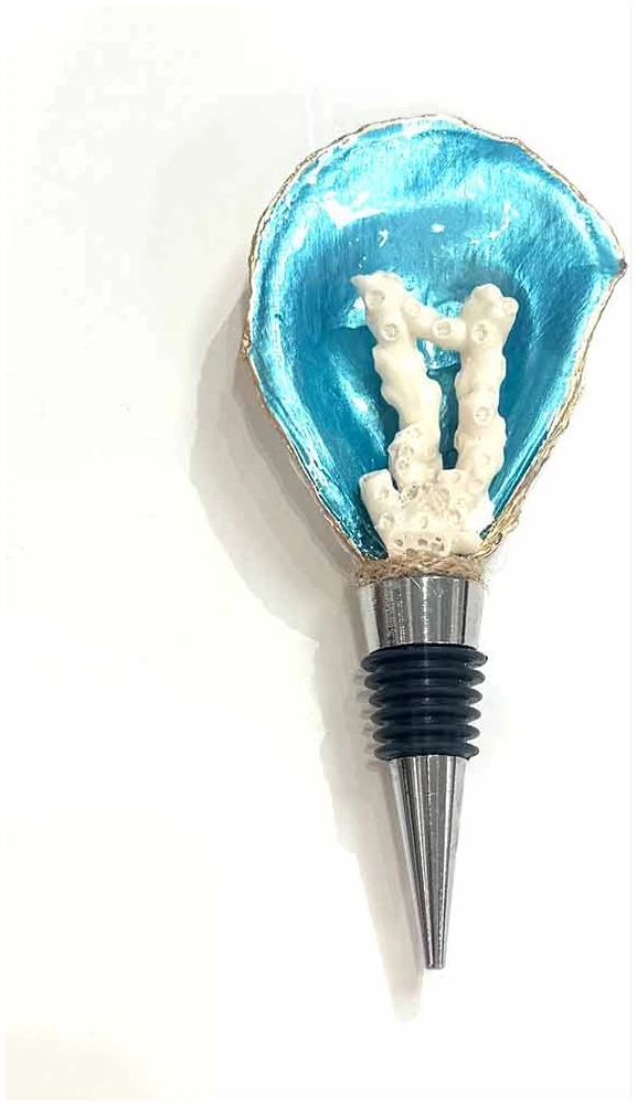 Turquoise Oyster Coral Bottle Topper